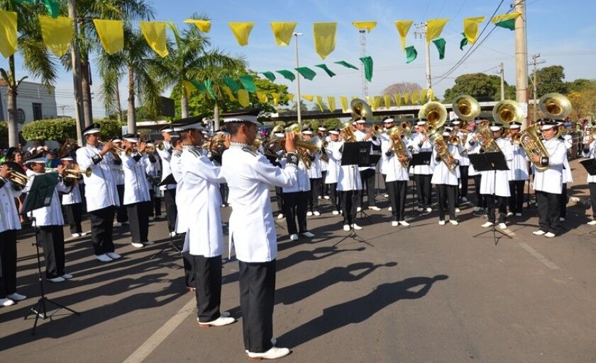 Banda Marcial Cristo Redentor em apresentação no Dia da Independência do Brasil, neste ano